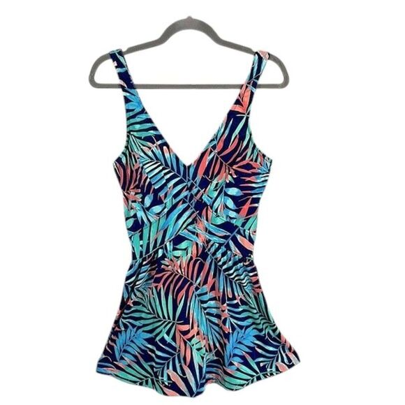Maxine Of Hollywood Swimdress Size 16 Empire Waist - Picture 1 of 12